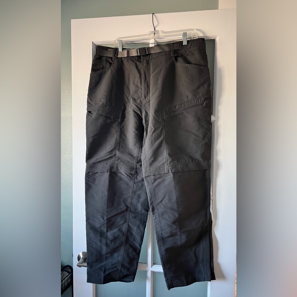 New North Face Convertible Pants Shorts Men's XL Dark Gray Nylon Hiking Cargo